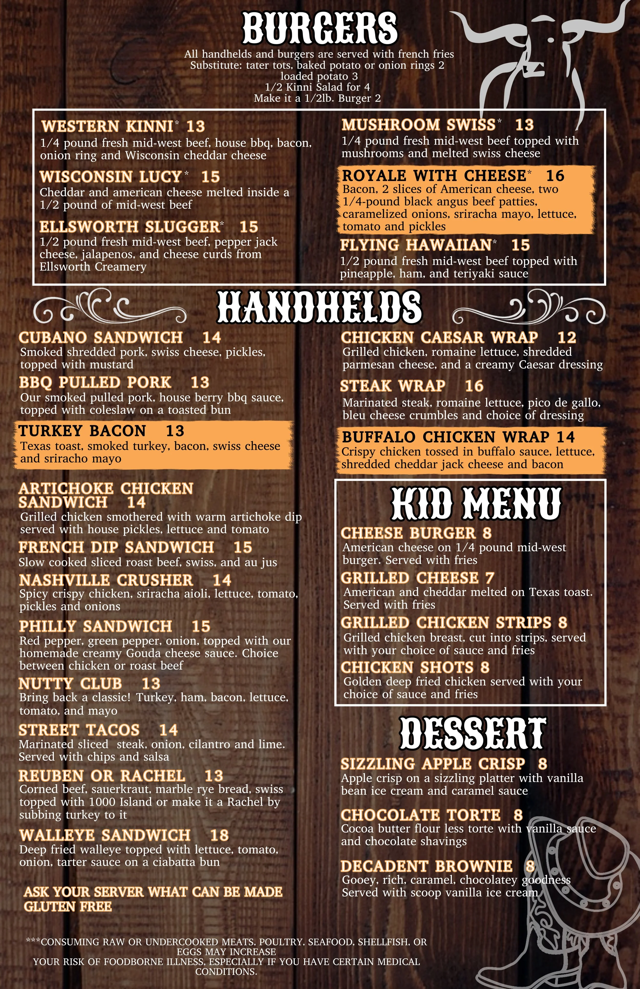 Nutty Squirrel Menu — Our Favorite Bar