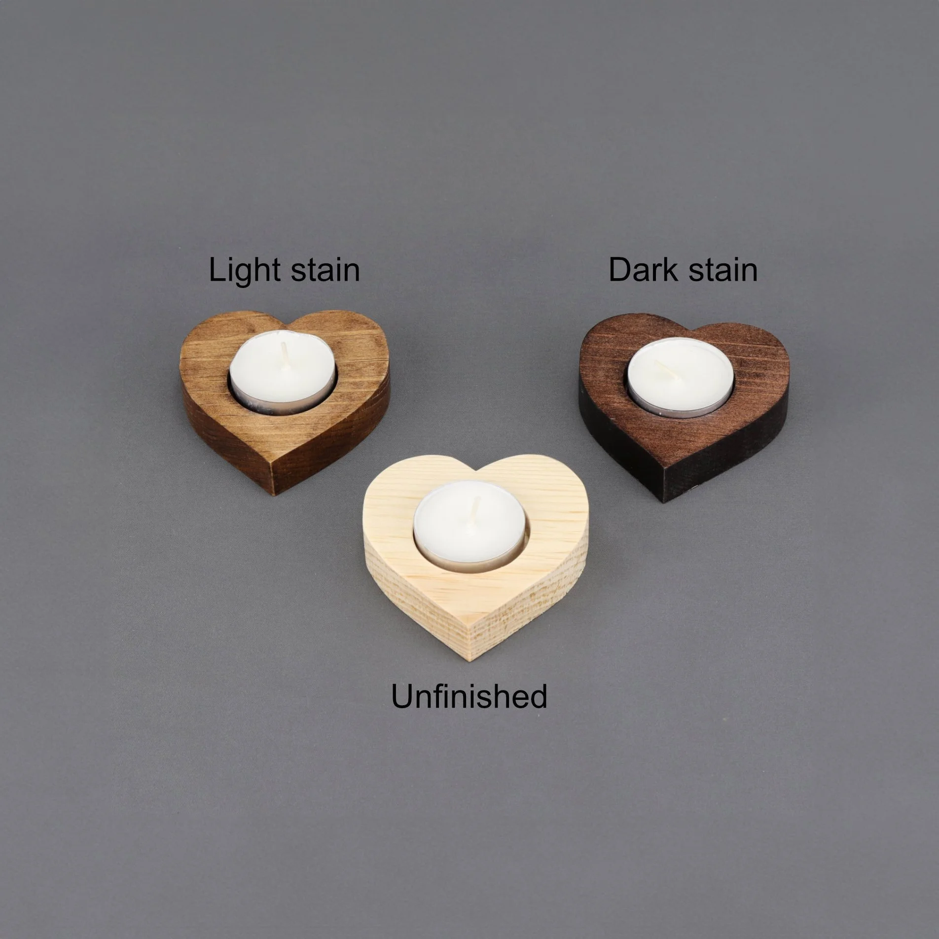 Heart shaped tealight holders with tealight