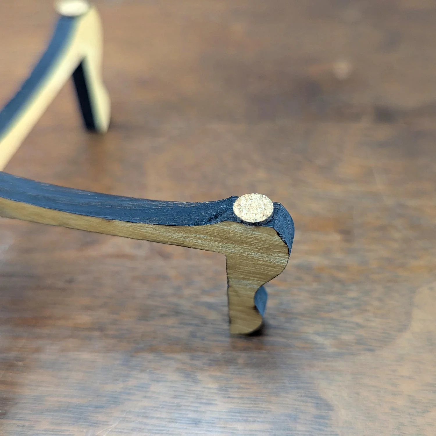 Cork feet on bottom of coaster holder