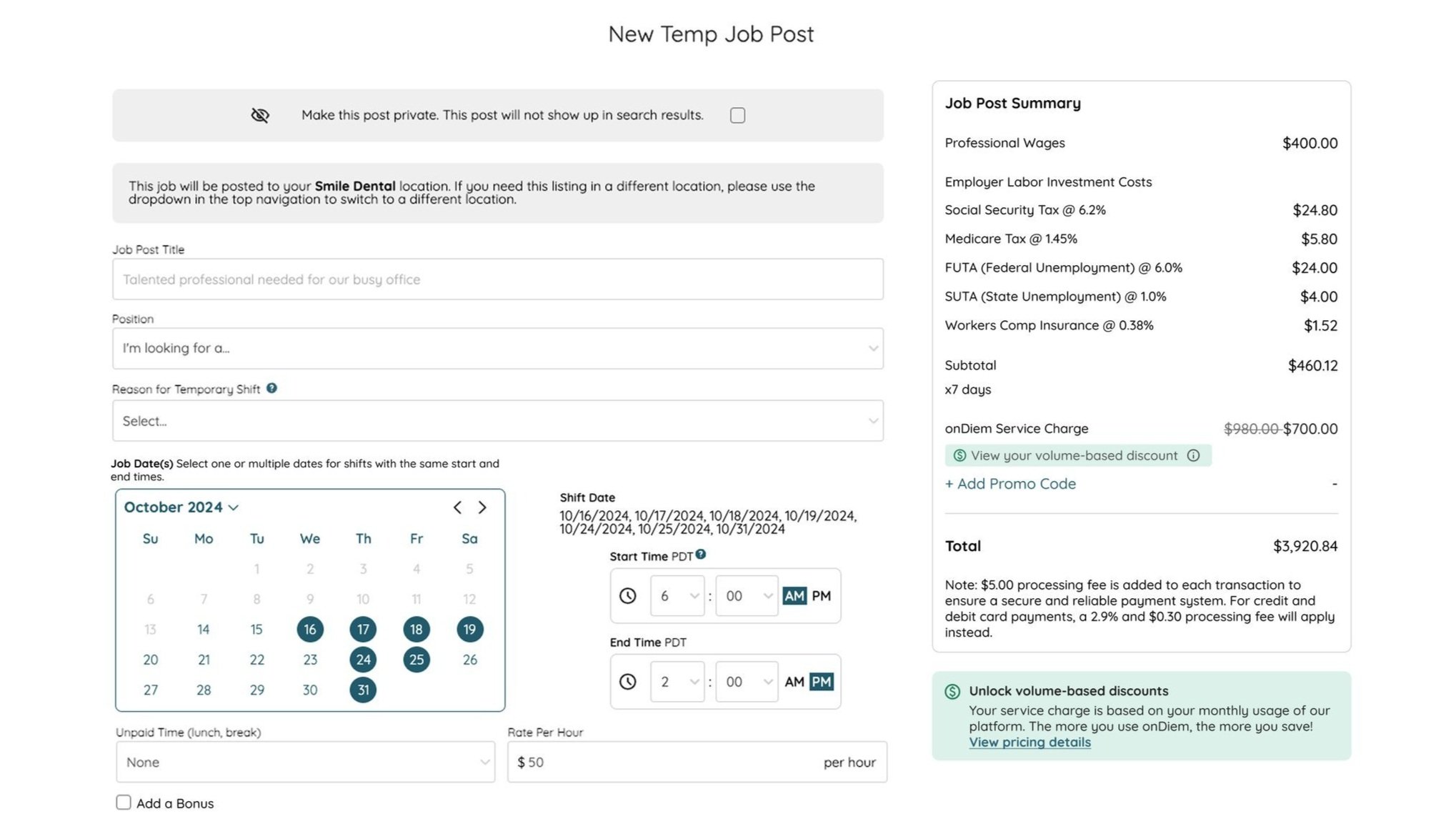 onDiem (UX Copy)