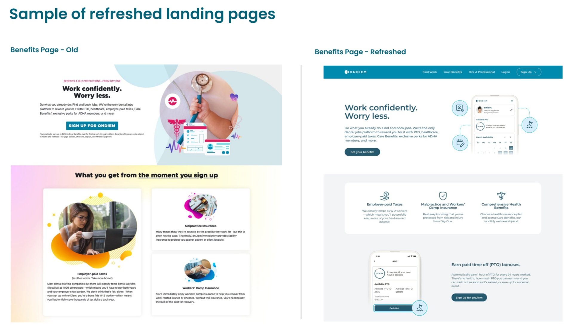 onDiem (Brand Voice, SEO Website Copy, Print Marketing)
