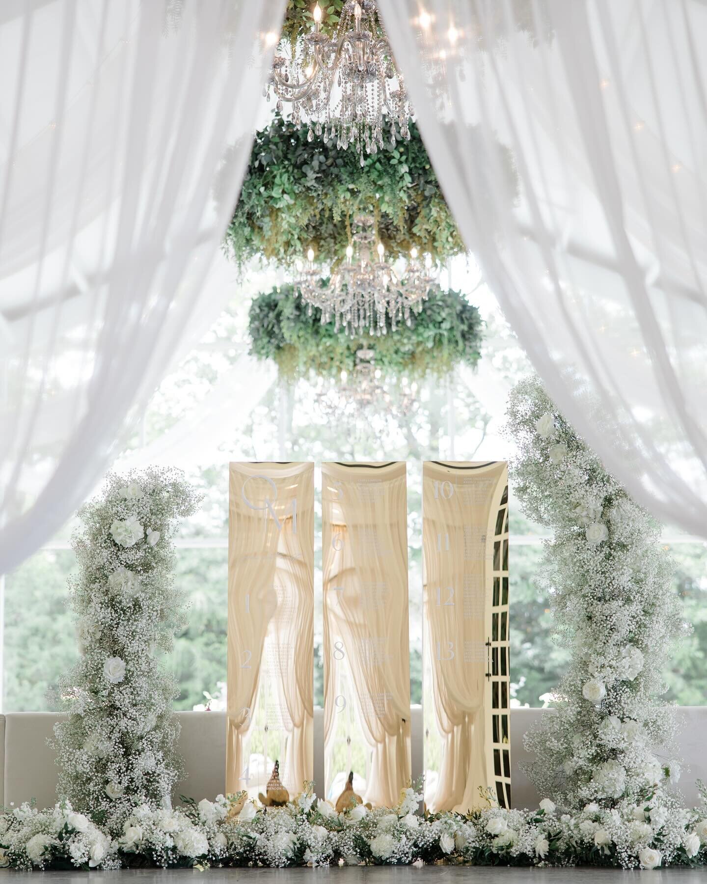 Happy Thursday, friends!! ✌🏼 What a way to make a grand entrance, am I right?? Olivia had such a beautiful vision in mind and these superstar vendors really made it look MAGICAL 🫶🏼

The back of this seating chart also served as a backdrop for the 