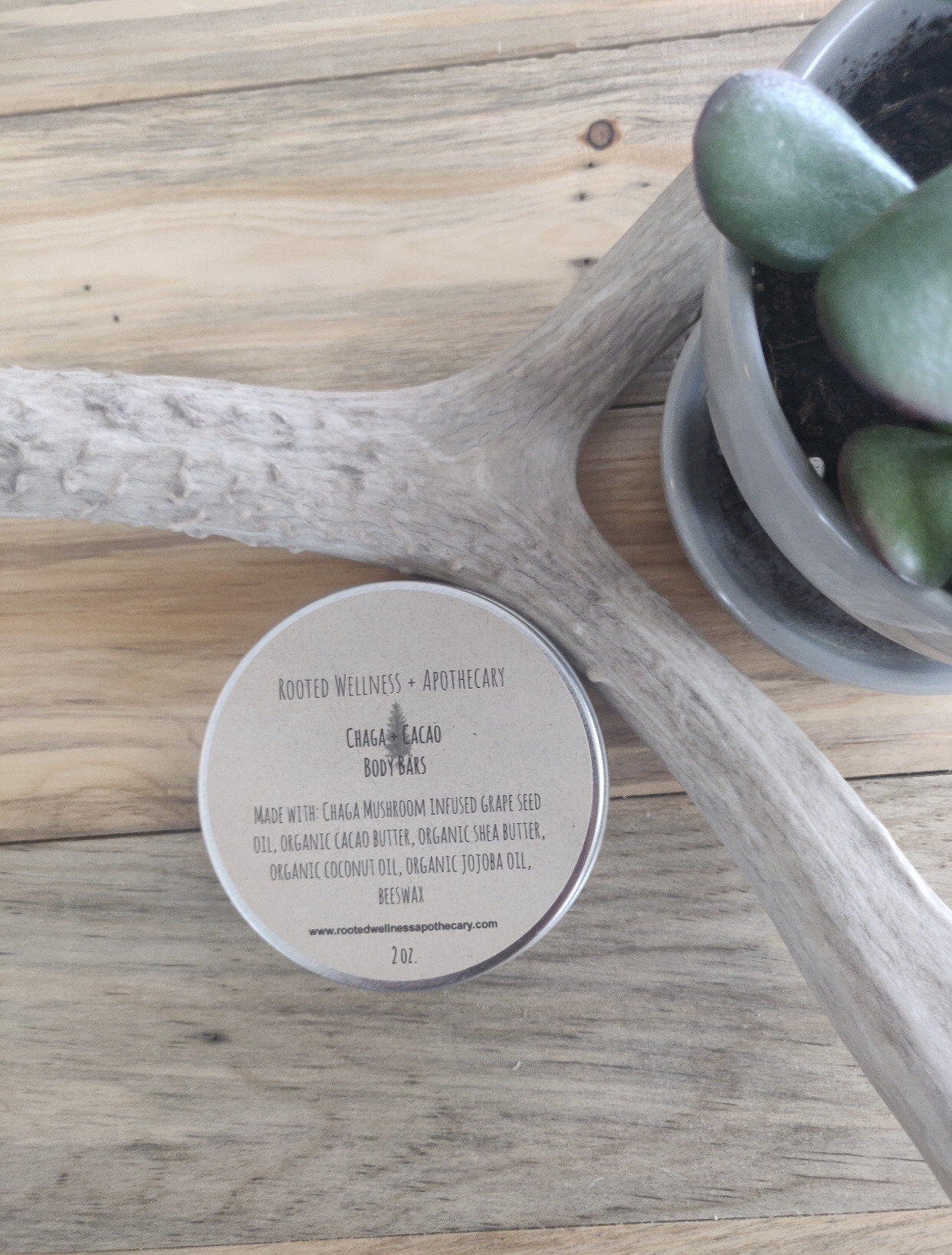 Peppermint Chaga + Cacao Lotion Bar