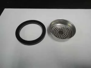 Cup and gasket separated.