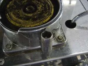 The easiest way to change the gasket on Lelit and other 57mm group machines is to remove the group collar using a ground down 8mm socket.