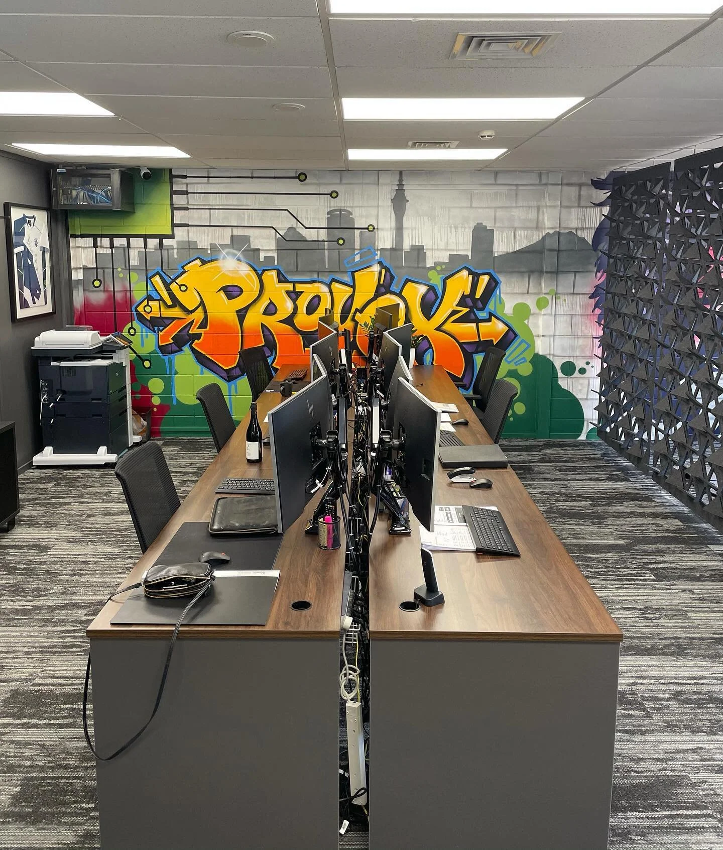 Office pretty quiet these days ☀️ Who else is working from home? #tech #it #newzealand #smallbusiness #art