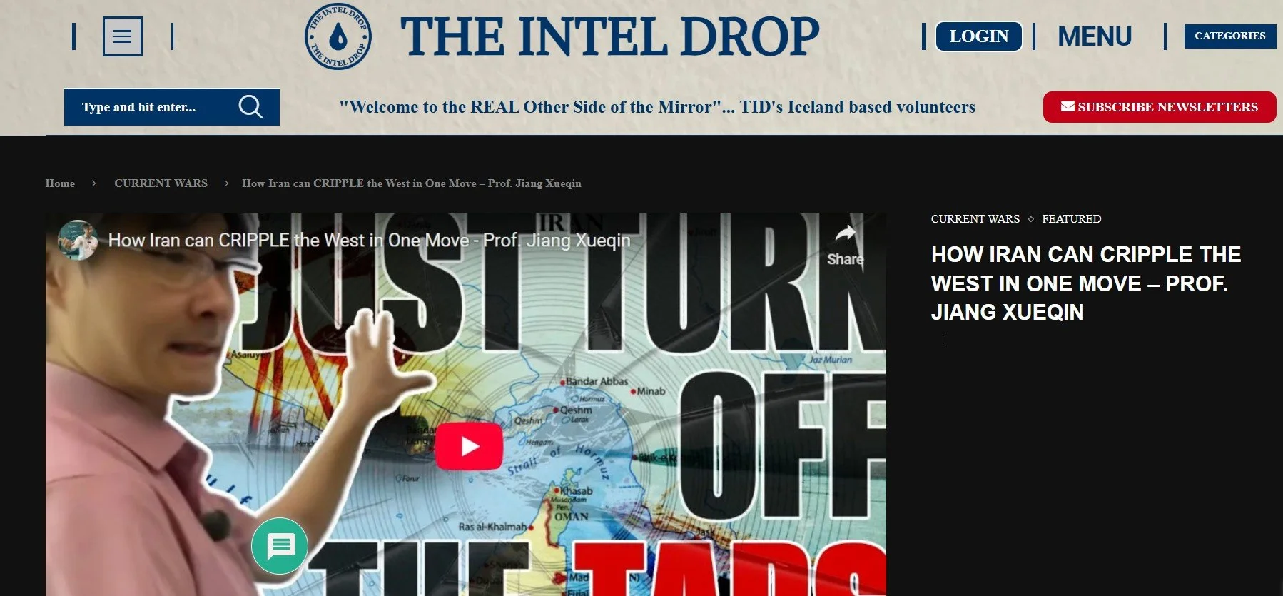 Extra News:  How Iran can CRIPPLE the West in One Move – Prof. Jiang Xueqin,  6.5 magnitude earthquake just struck near Alaska’s Aleutian Islands, West Coast splitting from continent... 