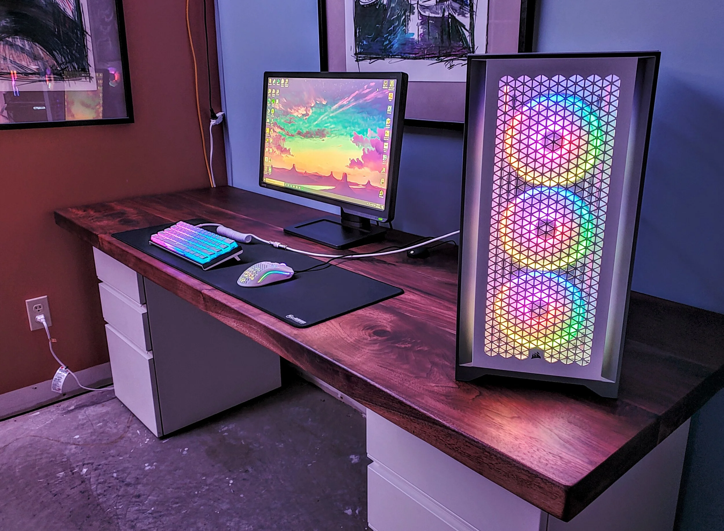Walnut Gaming Desk