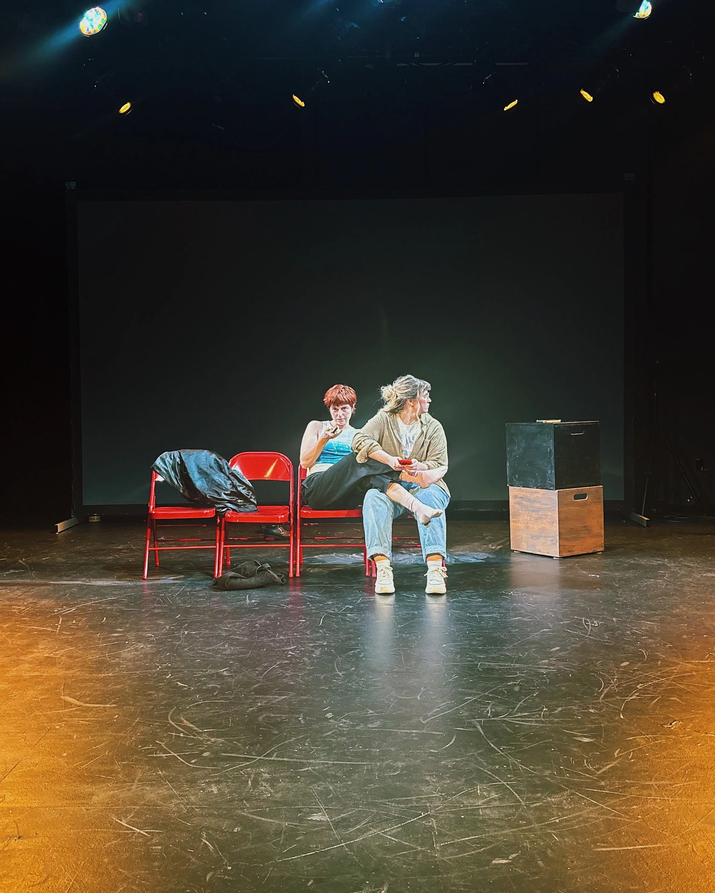 Michela Murray and Devan Hawkins in Roundabout by Gav Peters