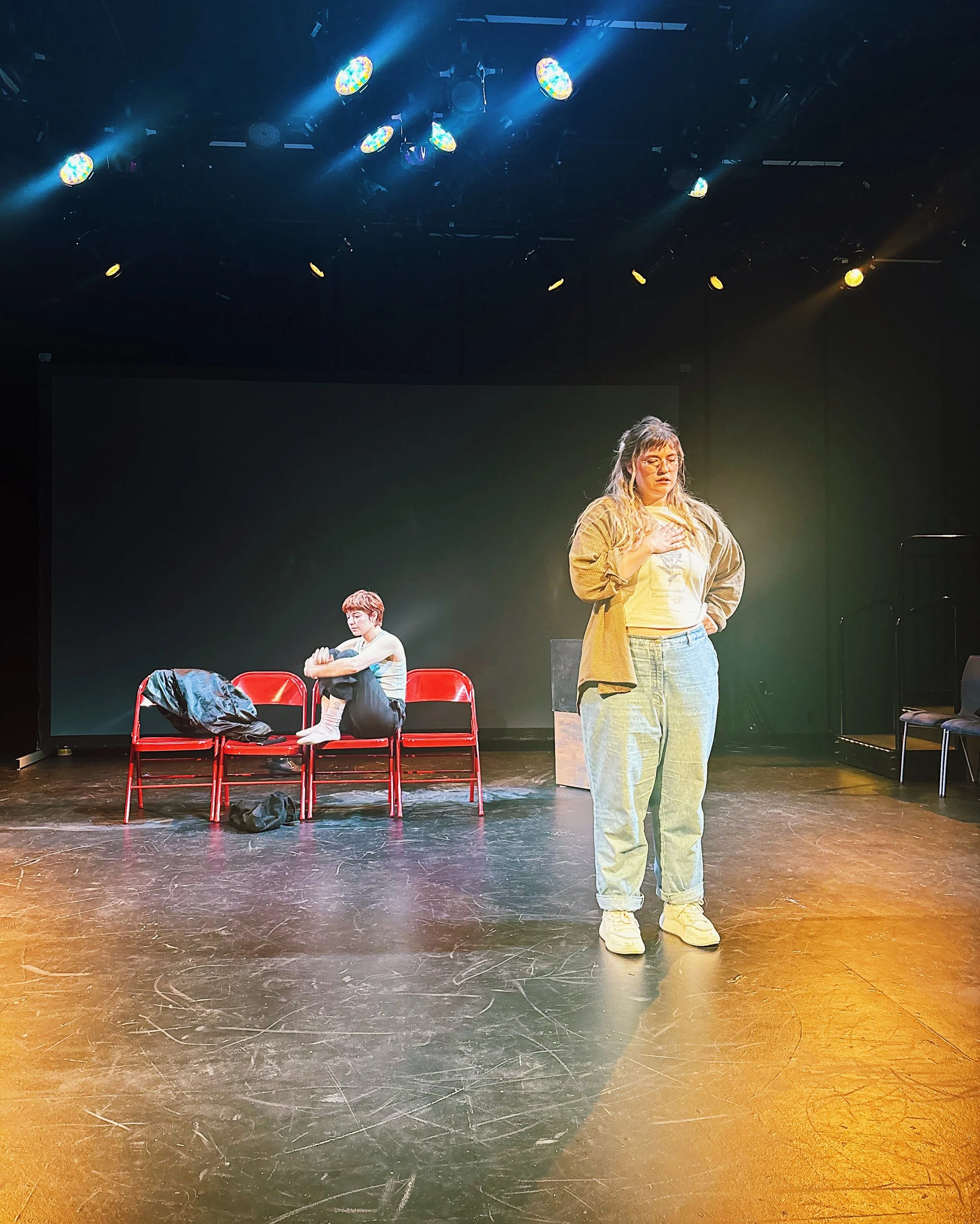 Michela Murray and Devan Hawkins in Roundabout by Gav Peters