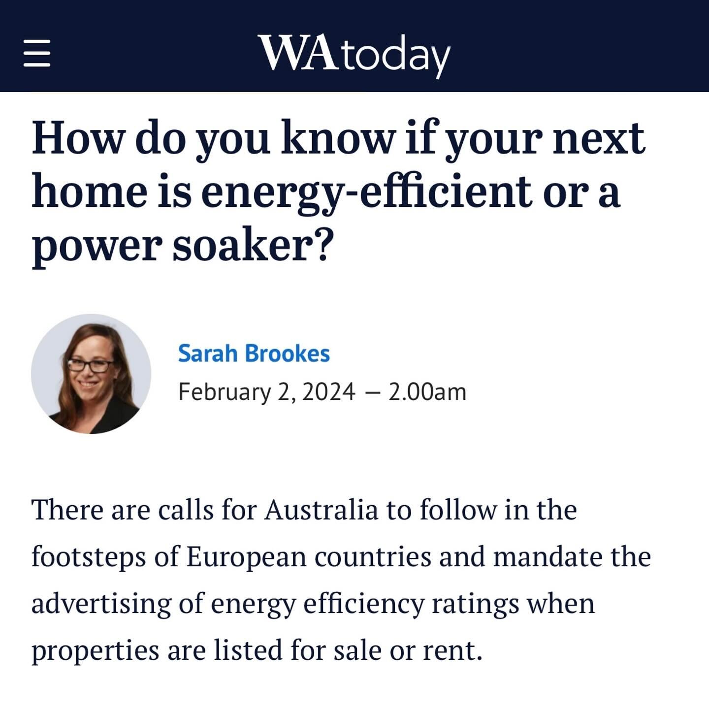 Our washing machines and fridges currently have energy ratings - what about our houses? 

There are calls for Australia to follow in the footsteps of European countries and mandate the advertising of energy efficiency ratings when properties are list