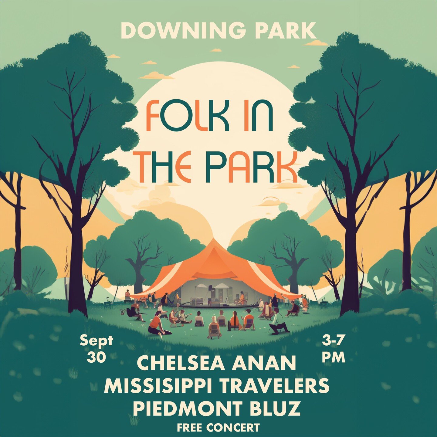 FREE CONCERT Sept 30th 3-7pm

Come out to our beautiful park for Chelsea Anan, Missisippi Travelers, and Piedmont Bluz at the end of this month. Rain or Shine. Bring your own chairs or blankets.