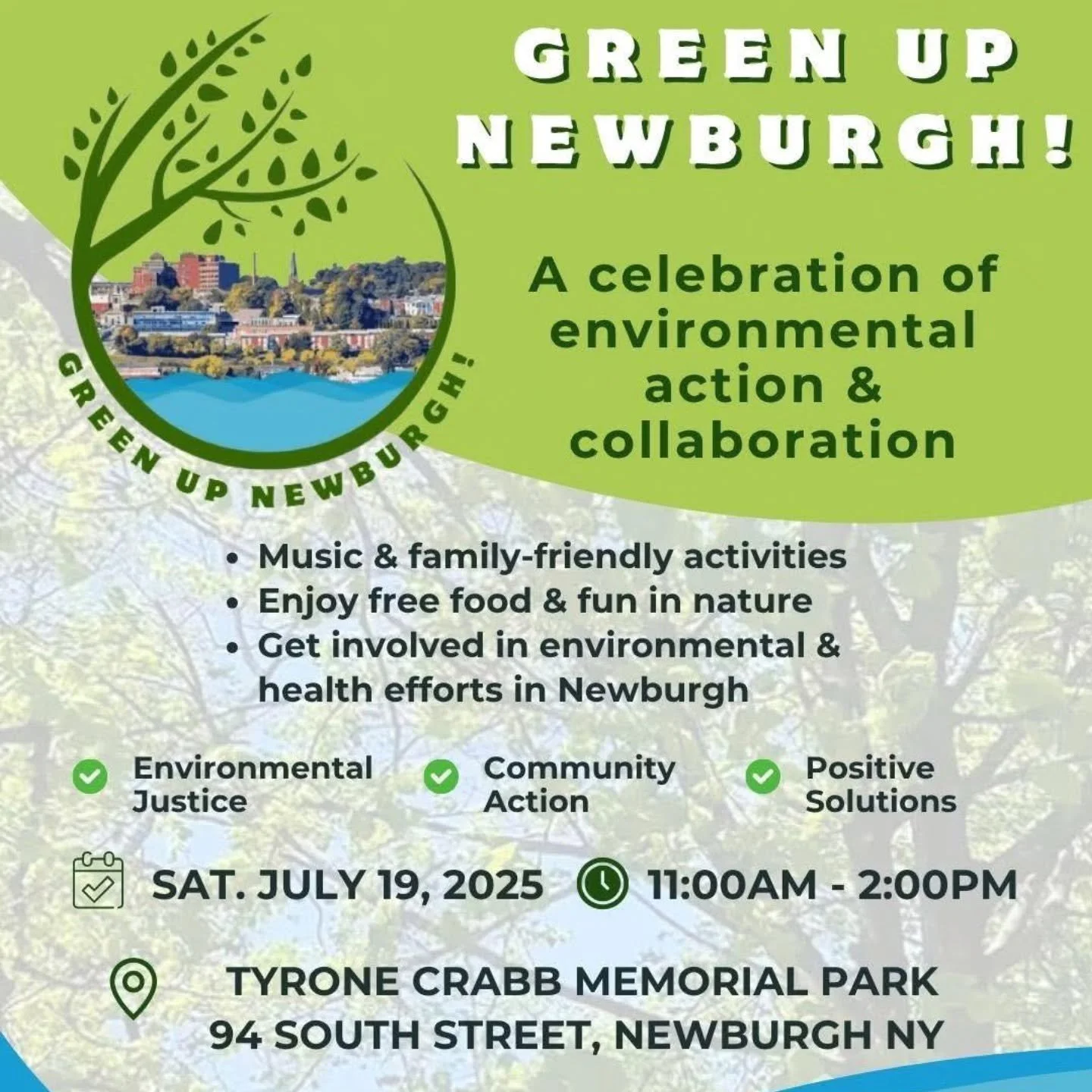 #newburghGreenup#tyronecrabbpark#environmentalevents #newburghny
