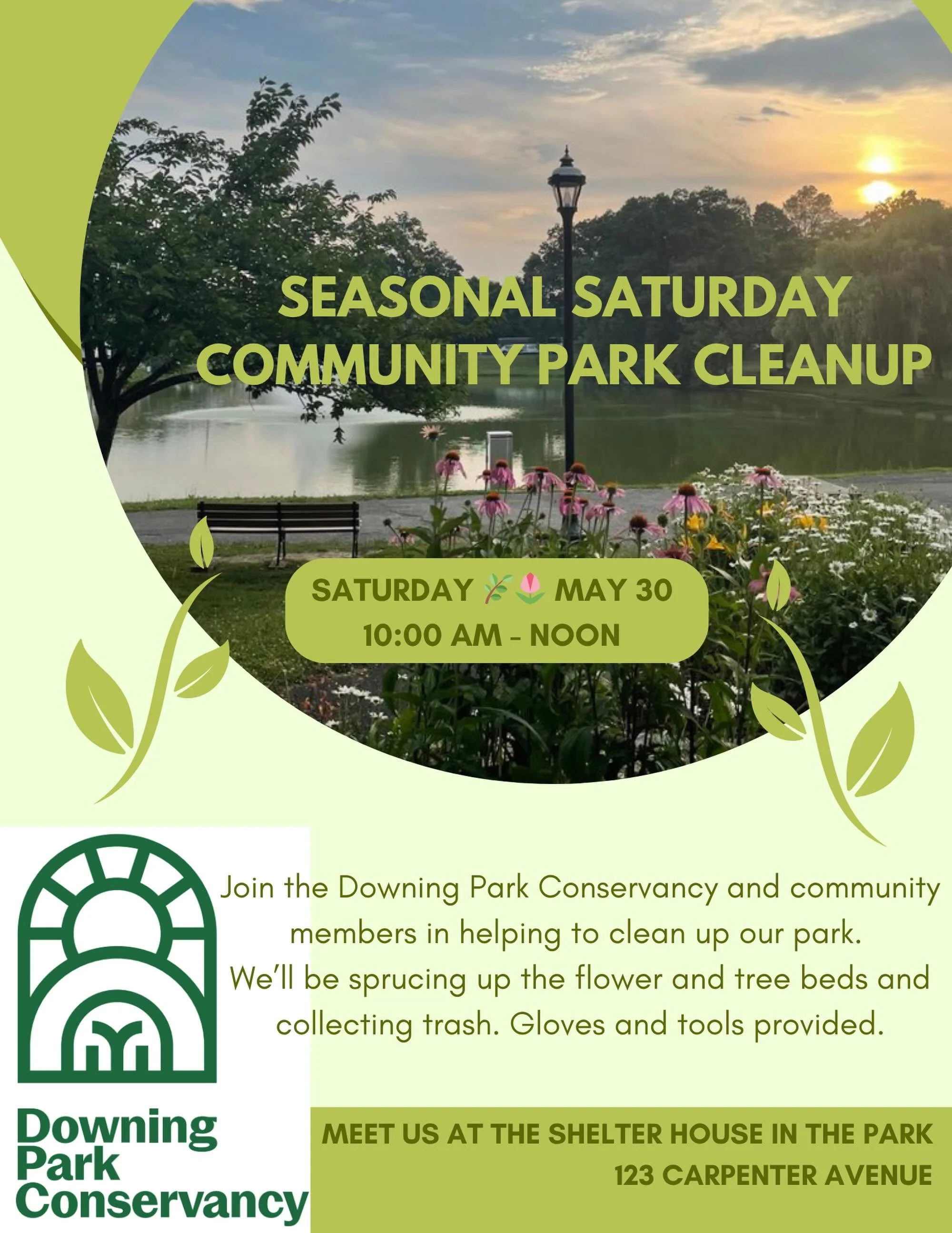 🌳🌿🌾🌷🌼 
Come join your neighbors and community volunteers in helping to clean up our park.

🌳🌿🌾🌷🌼
On Saturday, May 30, we&rsquo;re getting together to help clean up Downing Park. 
Gather your family, friends, and neighbors and join us anytim