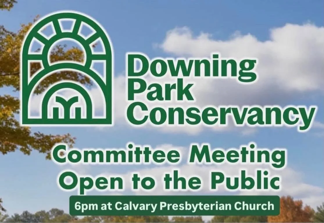 🌷Come join us this Wednesday, June  3, for our monthly Downing Park Conservancy Public Meeting at 6:00 pm at Calvary Presbyterian Church, 120 South Street.

🪻At our public meeting, we&rsquo;ll come together to discuss ongoing projects, future plans