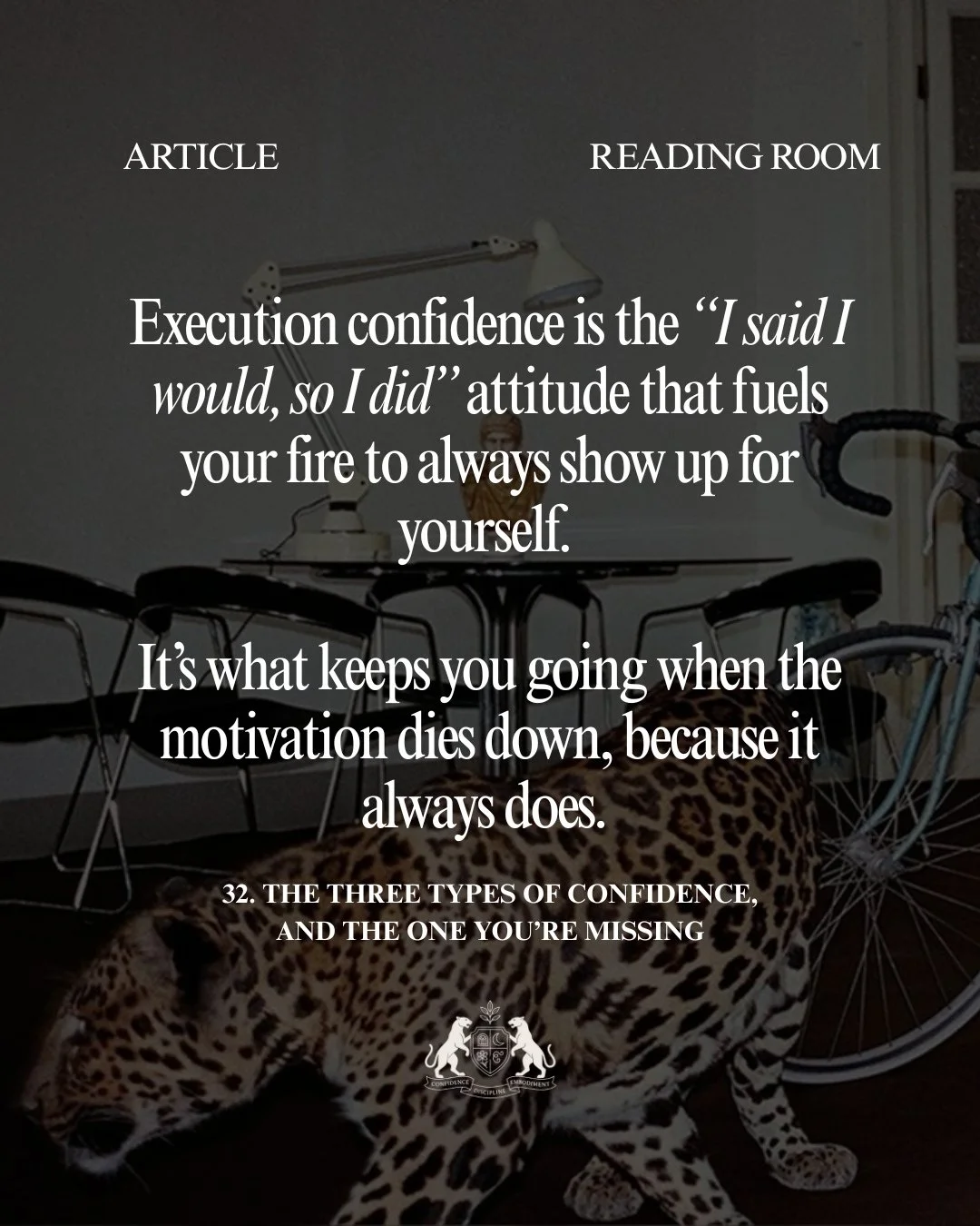 Article 32: The Three Types of Confidence, And The One You're Missing is now available inside the Reading Room.⁠
⁠
#thehouseofselene #confidence #influence #confidentwomen