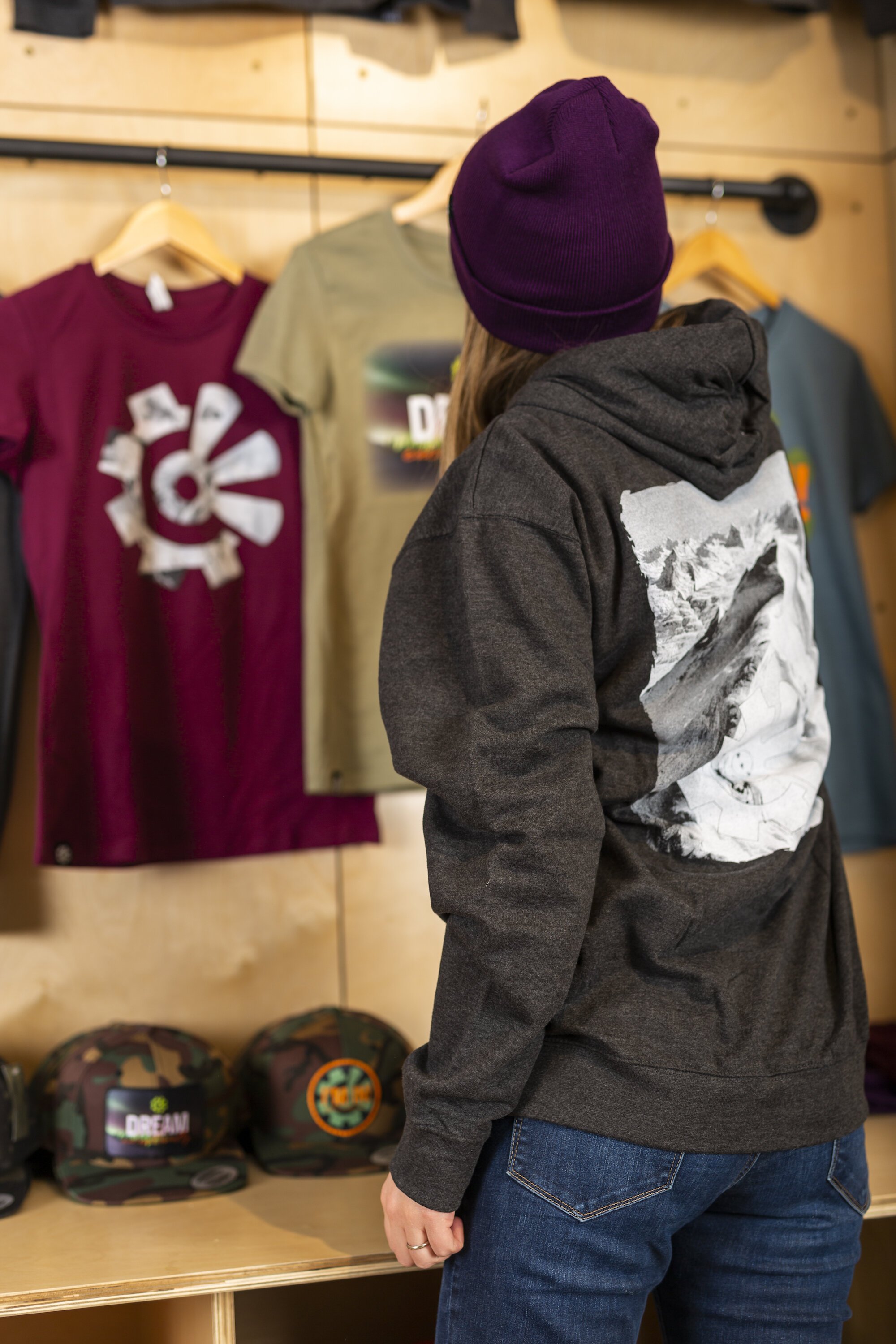 fisher creative gray hoodie on model