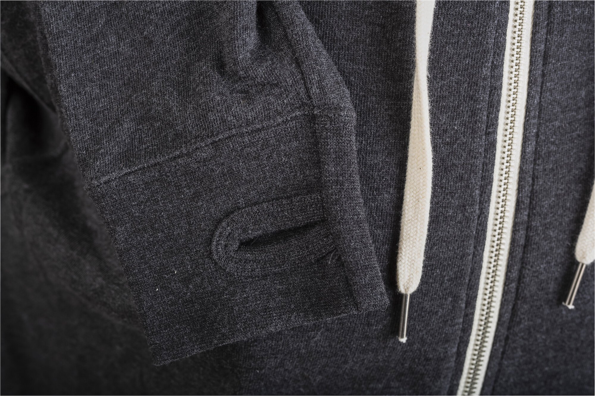 fisher creative gray hoodie sleeve
