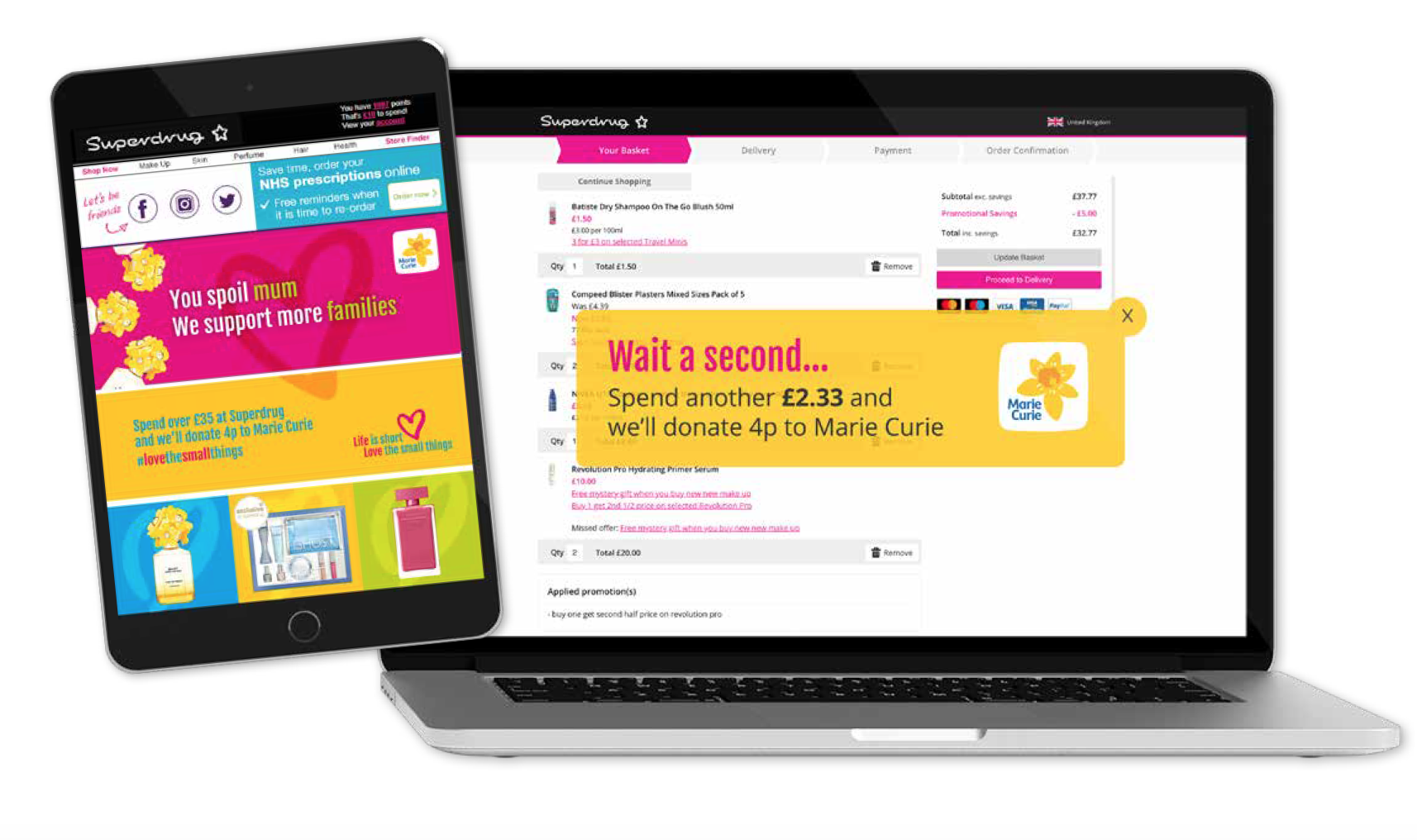 ‘Love Small Change’ online upsell – Mother’s Day