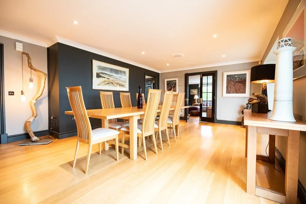 Luxury holiday cottage dining area - Abernyfer Beach House Newport Pembrokeshire