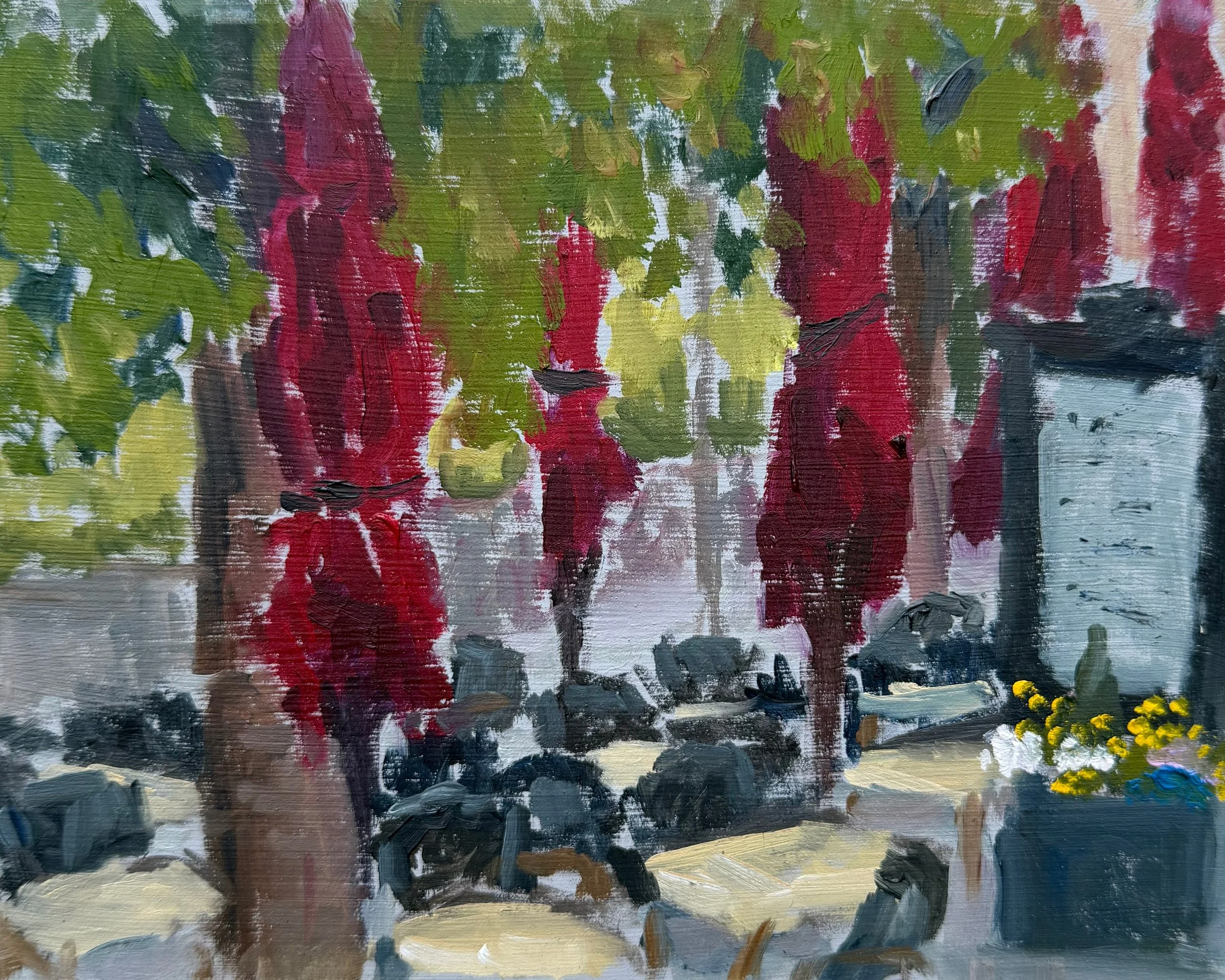 Red Parasols