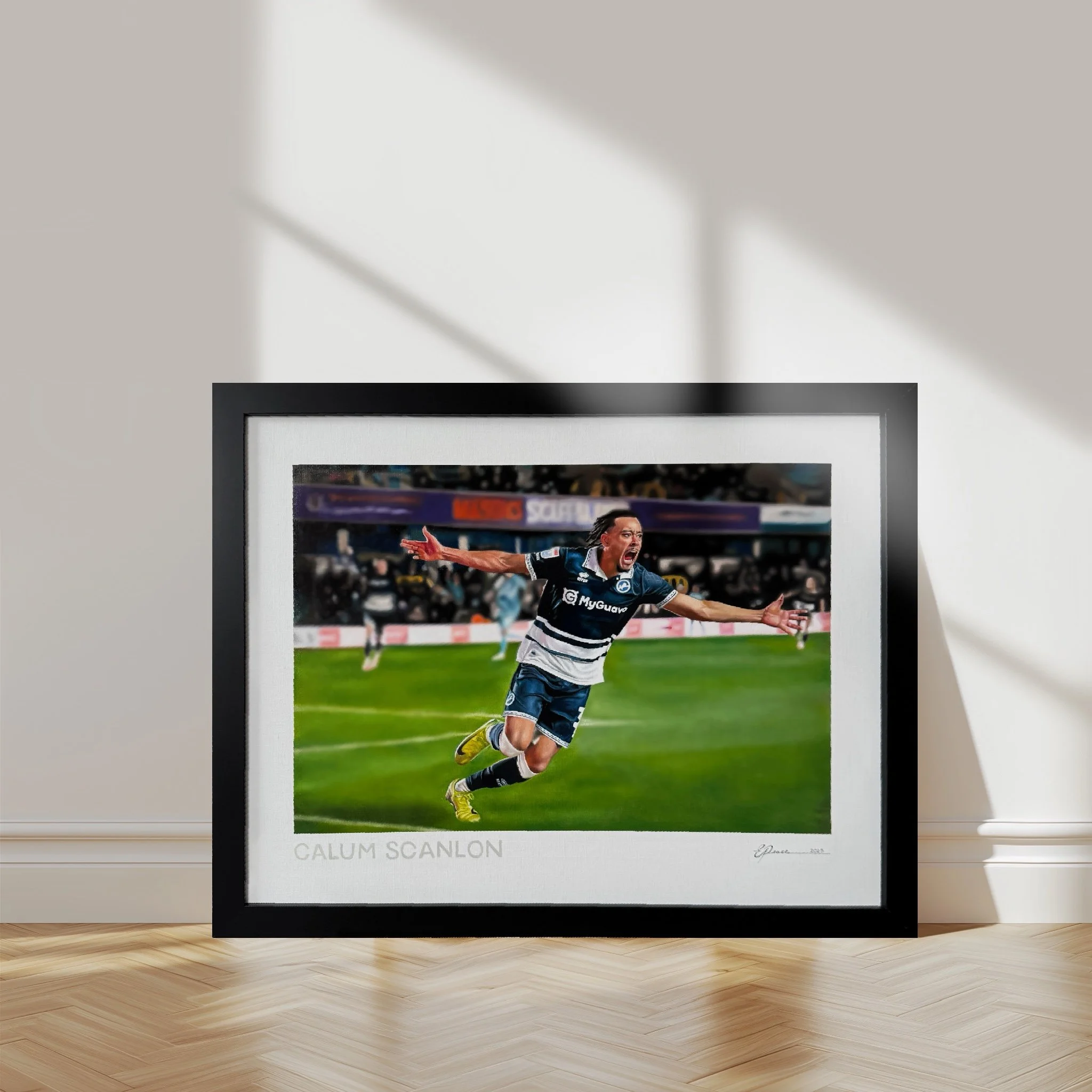 Oil painting order of footballer Calum Scanlon