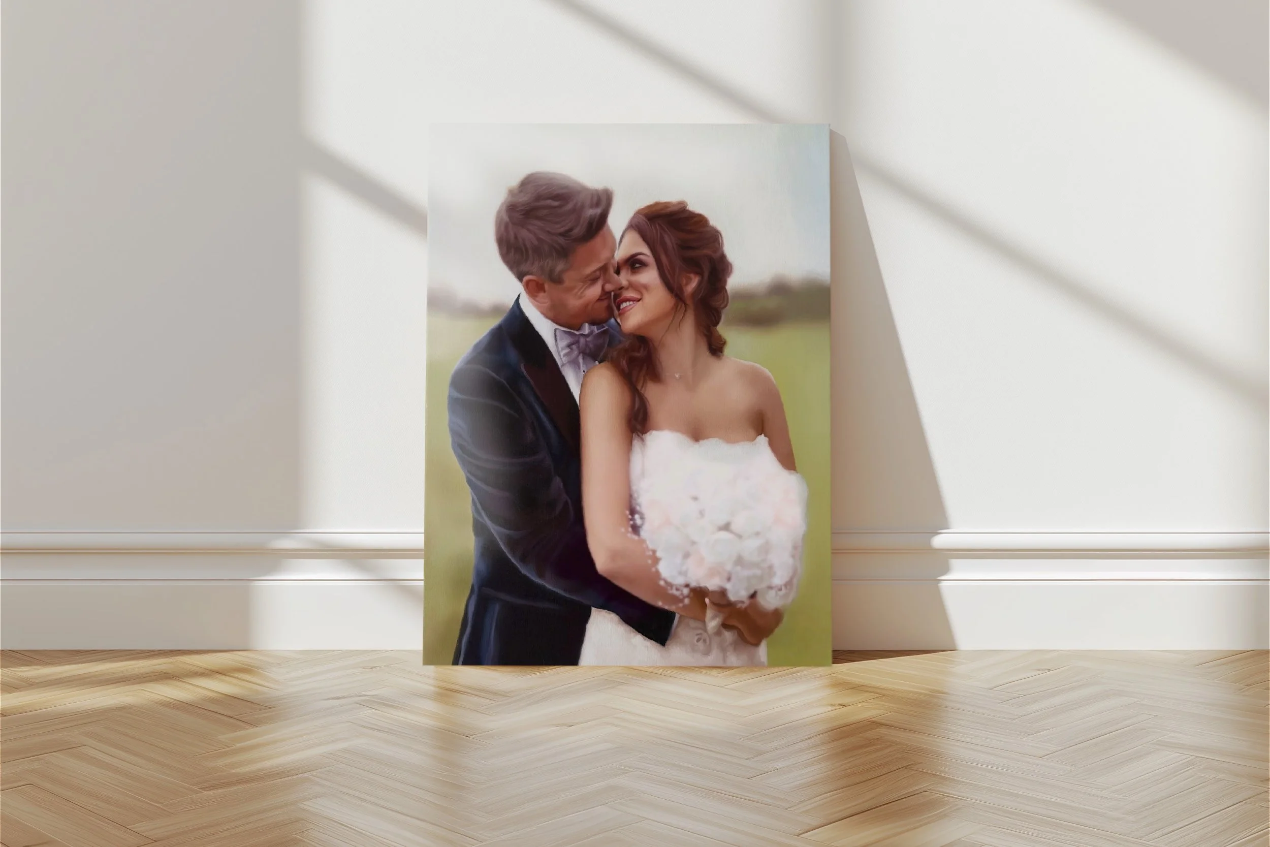 Oil painting on linen canvas for an anniversary