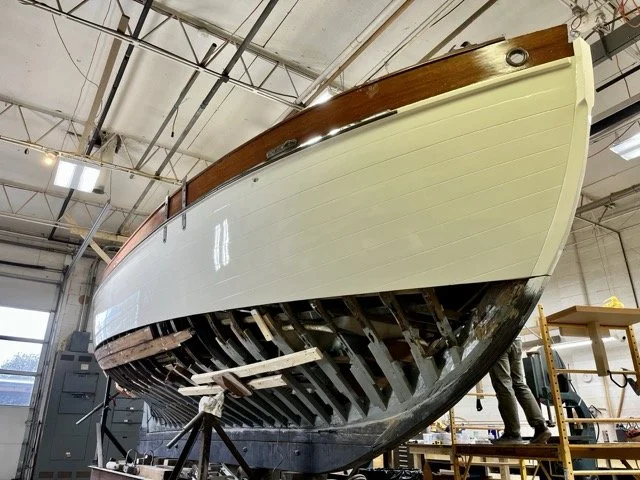 planked down to waterline