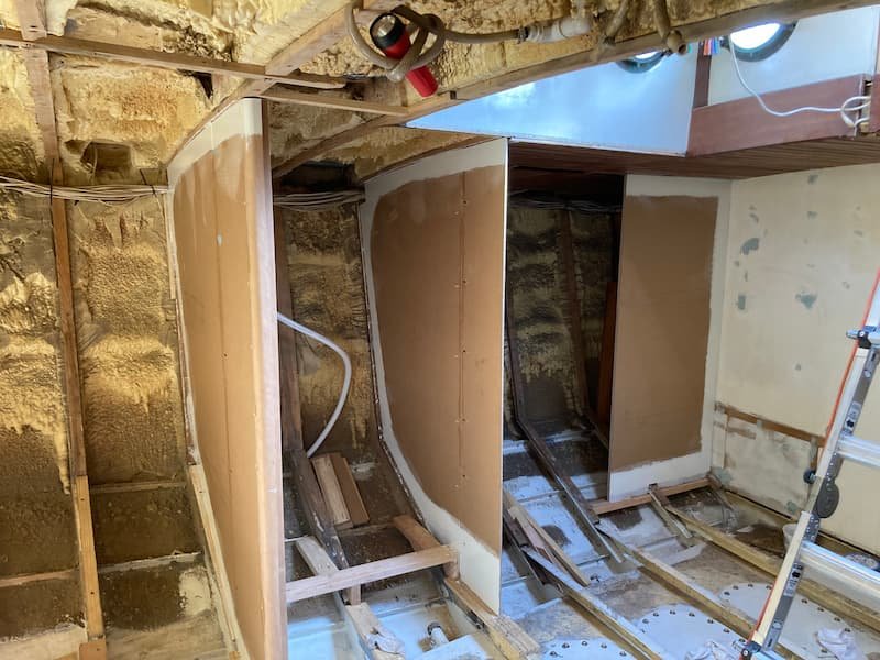 Build out of new schooner interior