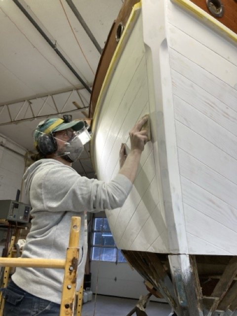 planked down to waterline