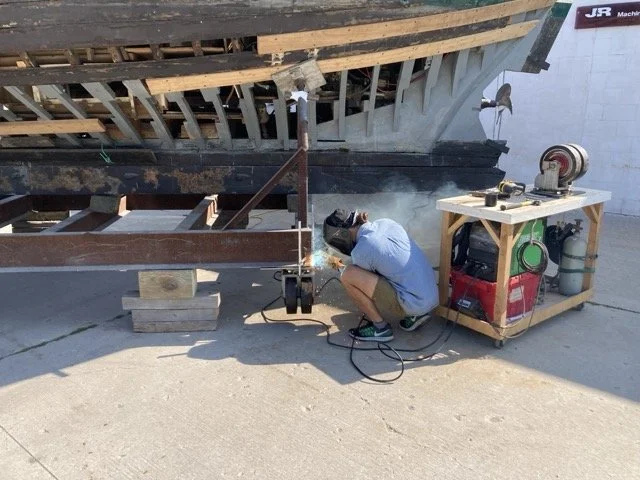 welding casters on cradle