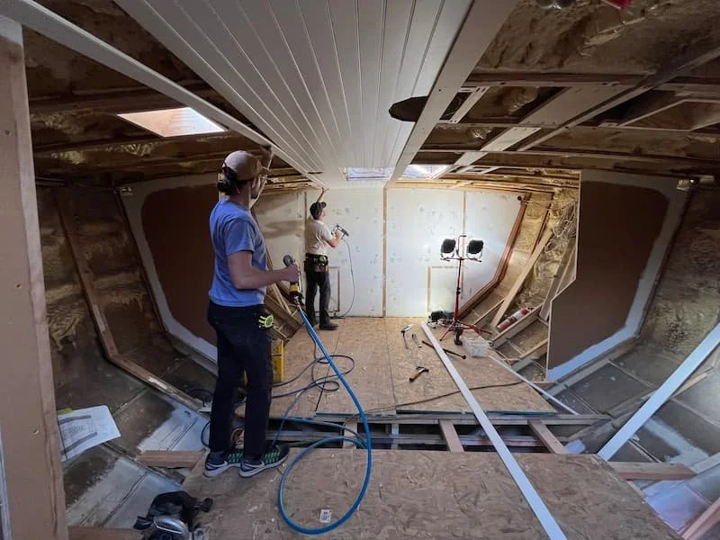 Build out of new schooner interior