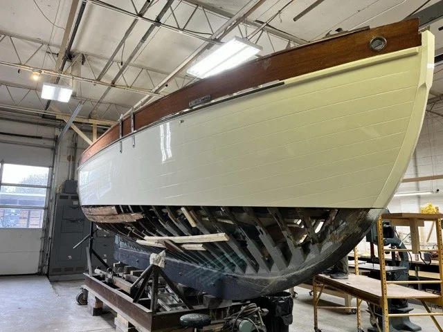 planked down to waterline