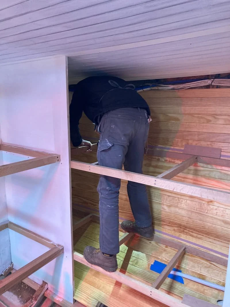 Build out of new schooner interior