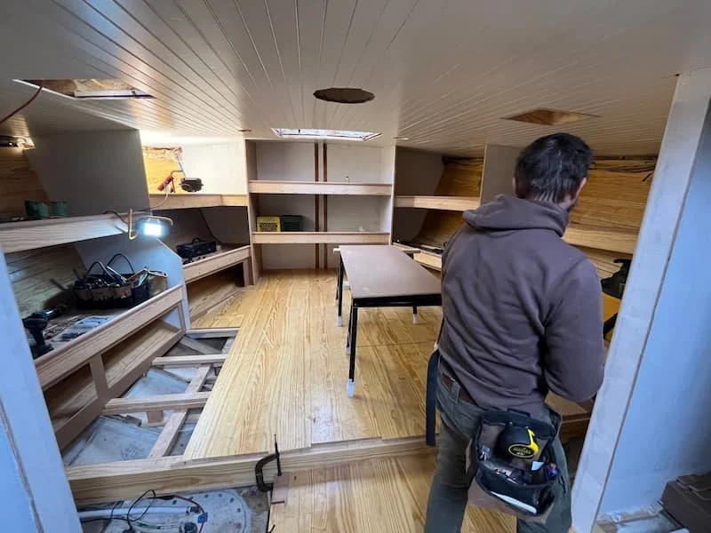 Build out of new schooner interior