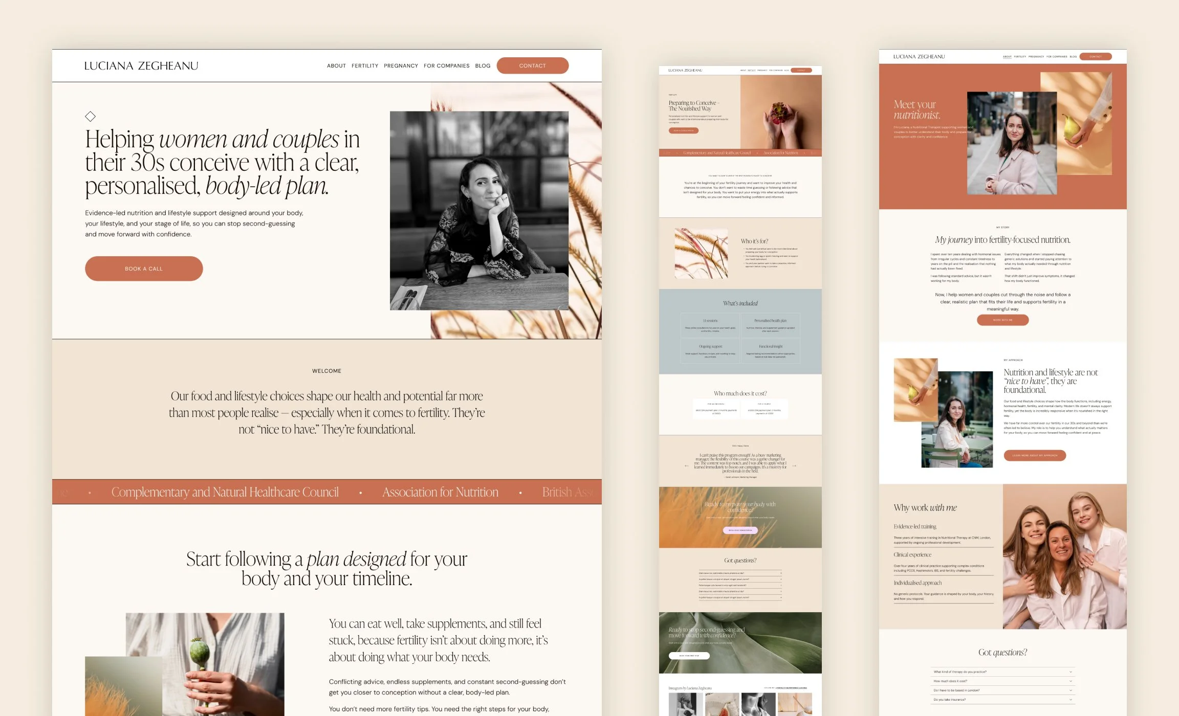 squarespace website for a nutritionist