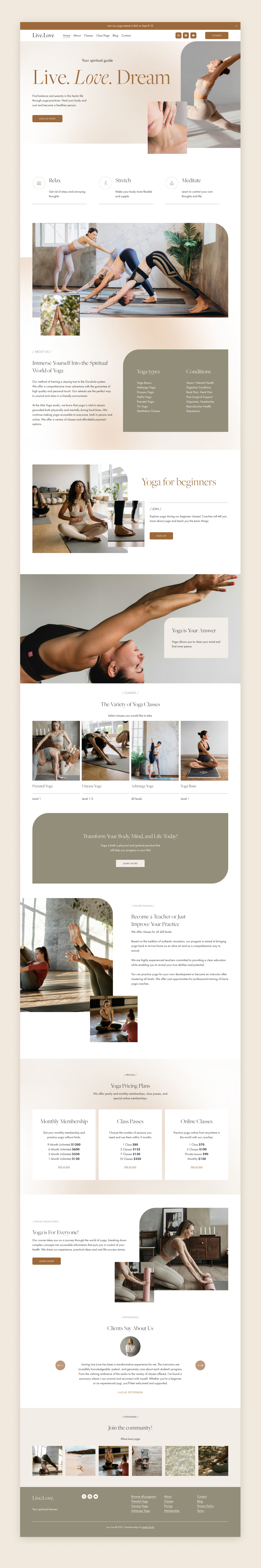 Squarespace Template for Fitness Studios — Applet Studio