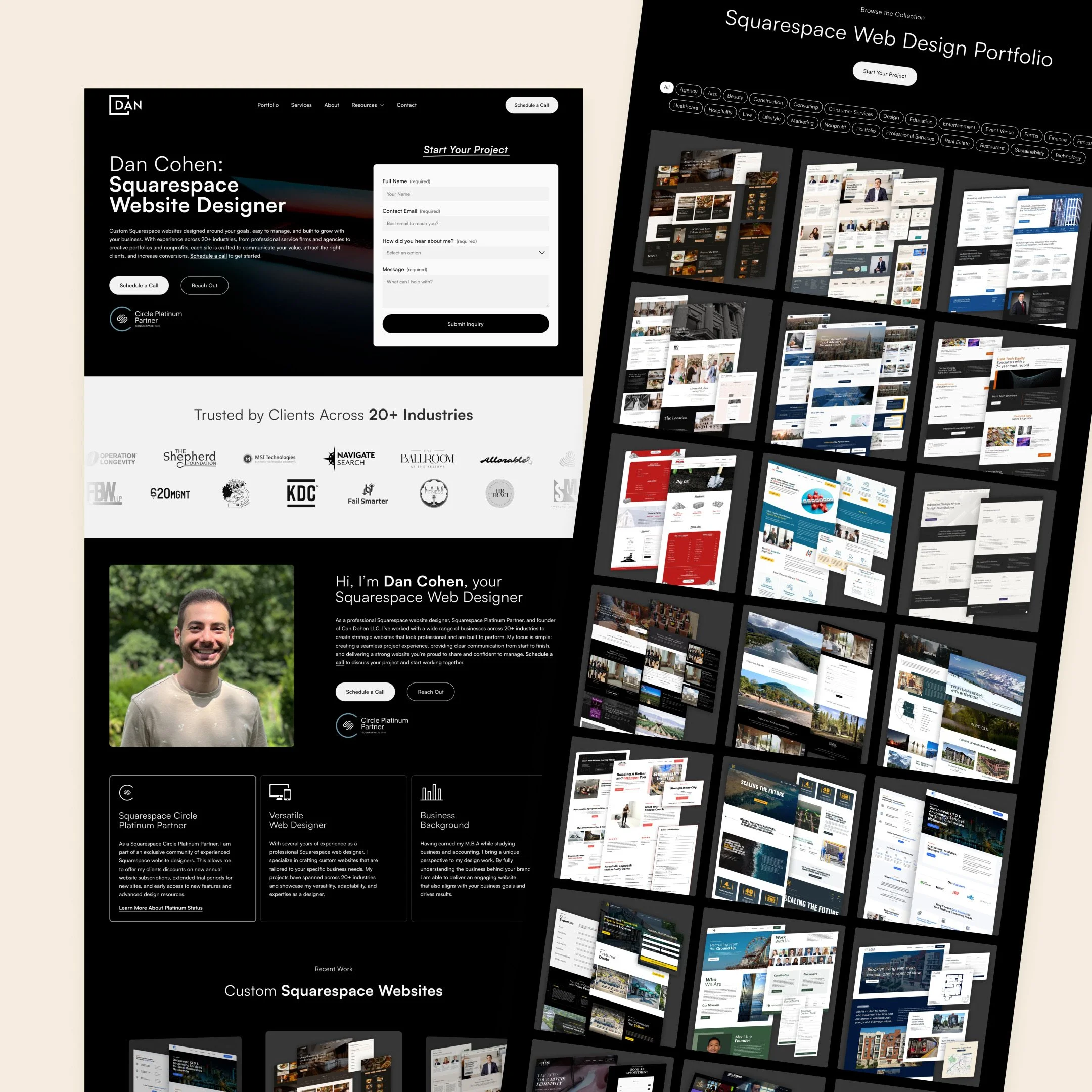 Dan Cohen Squarespace Website Designer website