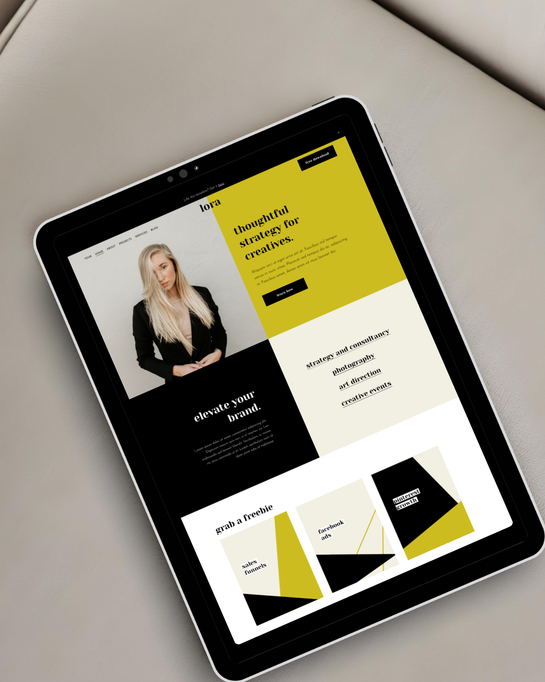 Squarespace law firm website on laptop — professional attorney web design