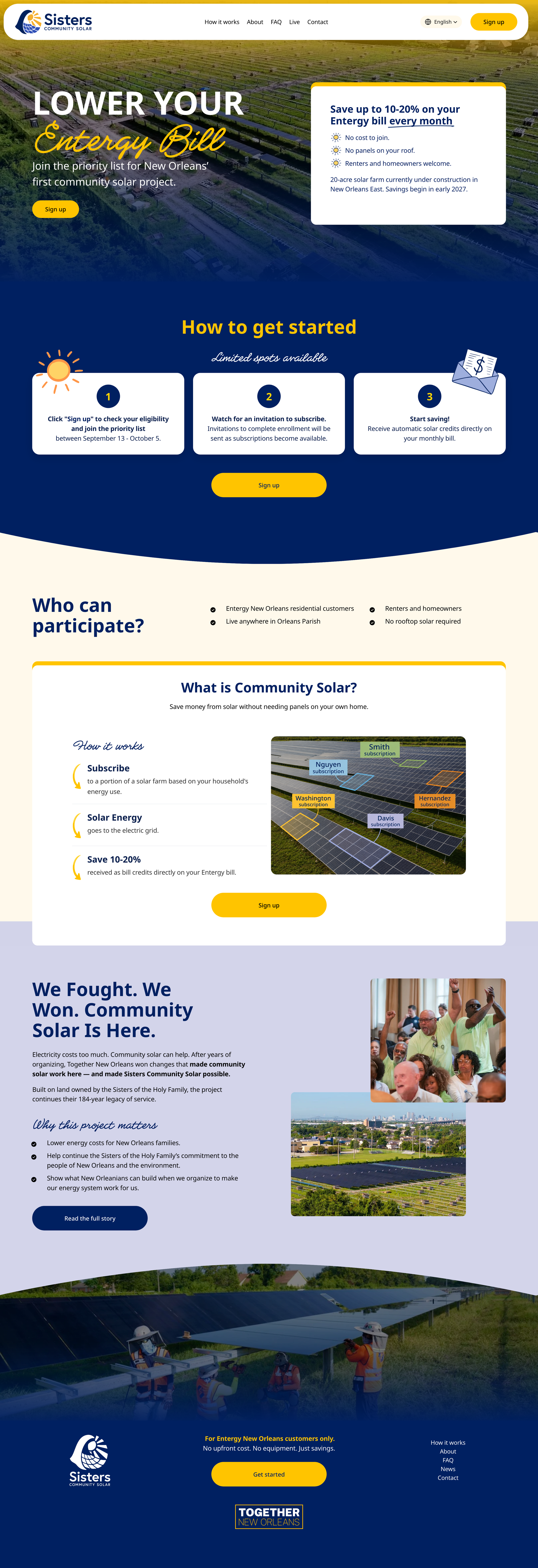 Squarespace website for a community homepage