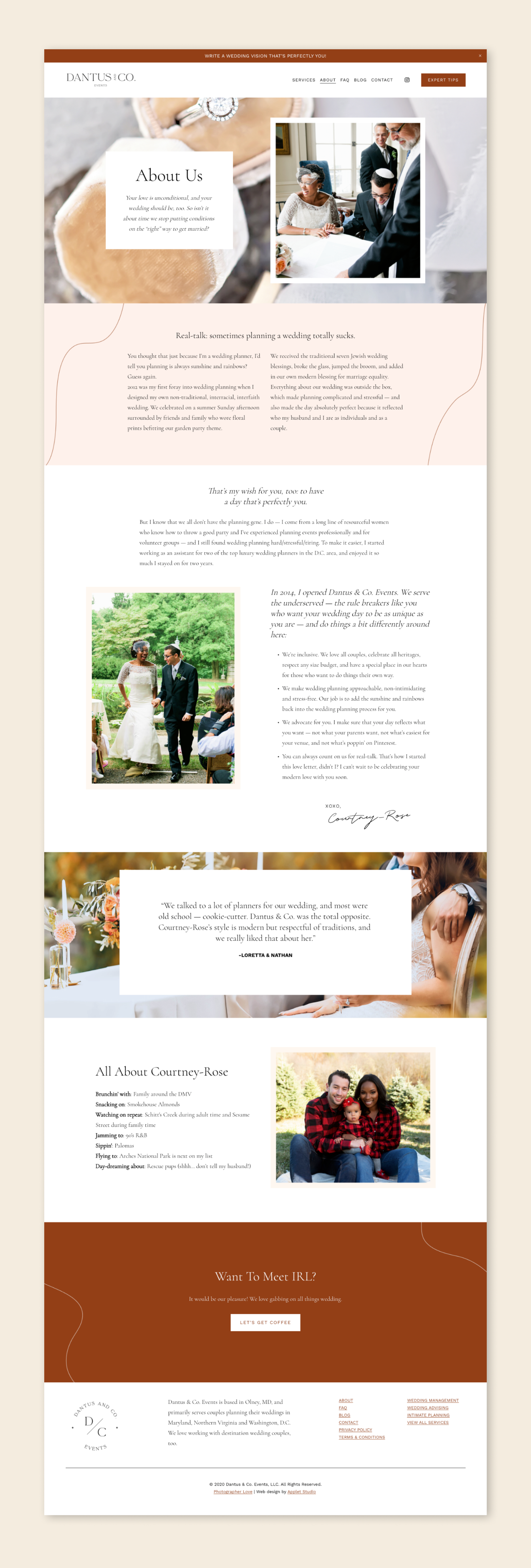 Web Design For A Wedding Planner — Applet Studio