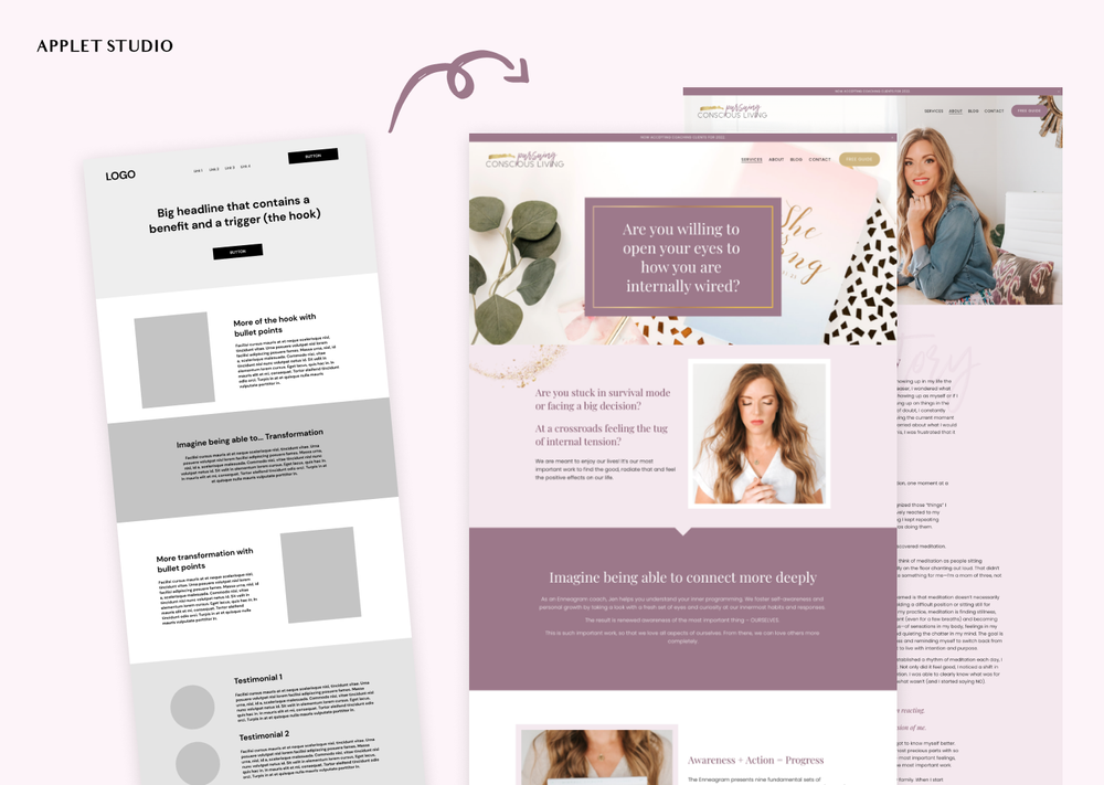 Romantic Squarespace Website for Enneagram Coaching Brand — Applet Studio