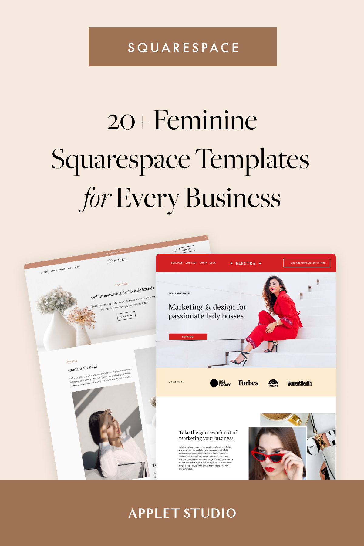 20+ Feminine Squarespace Templates for your Business Website — Applet