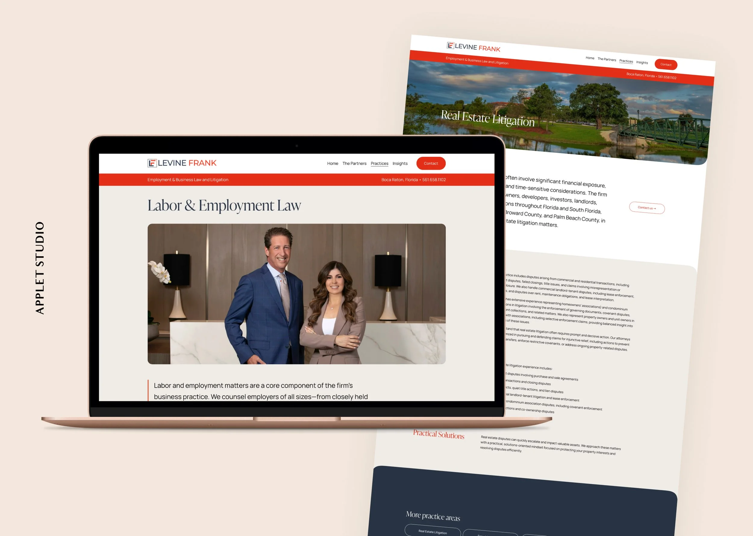 Squarespace website for a law firm in a laptop mockup