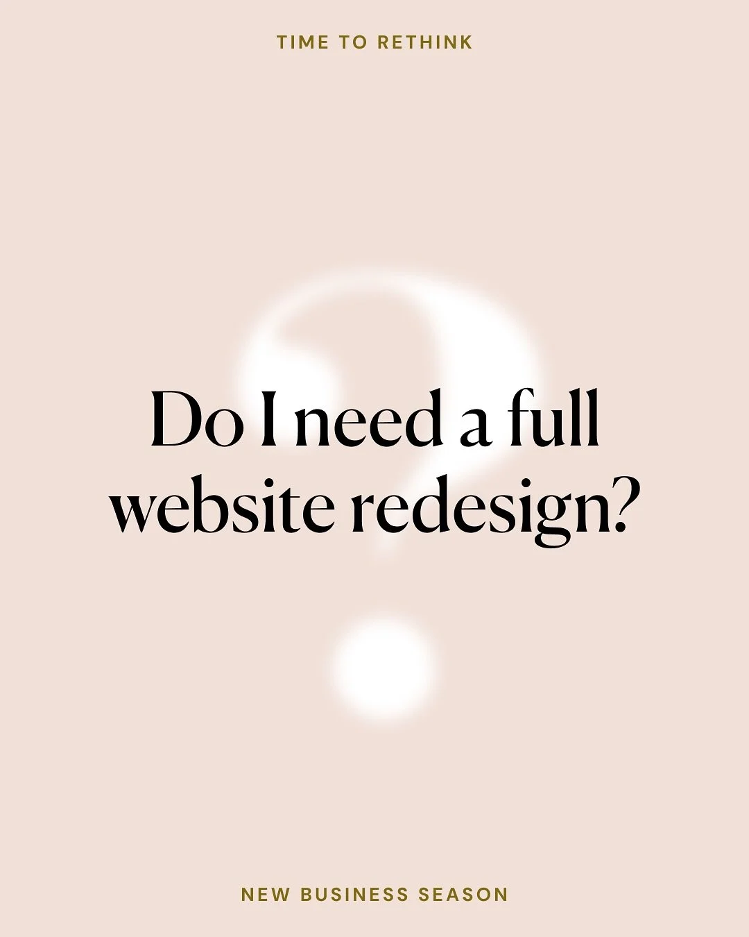 ✨ New business season, new website goals? ✨

If you&rsquo;ve been feeling that itch to do something about your website this year but aren&rsquo;t sure if it needs a full redesign or just some love and updates, this one&rsquo;s for you.

There are two