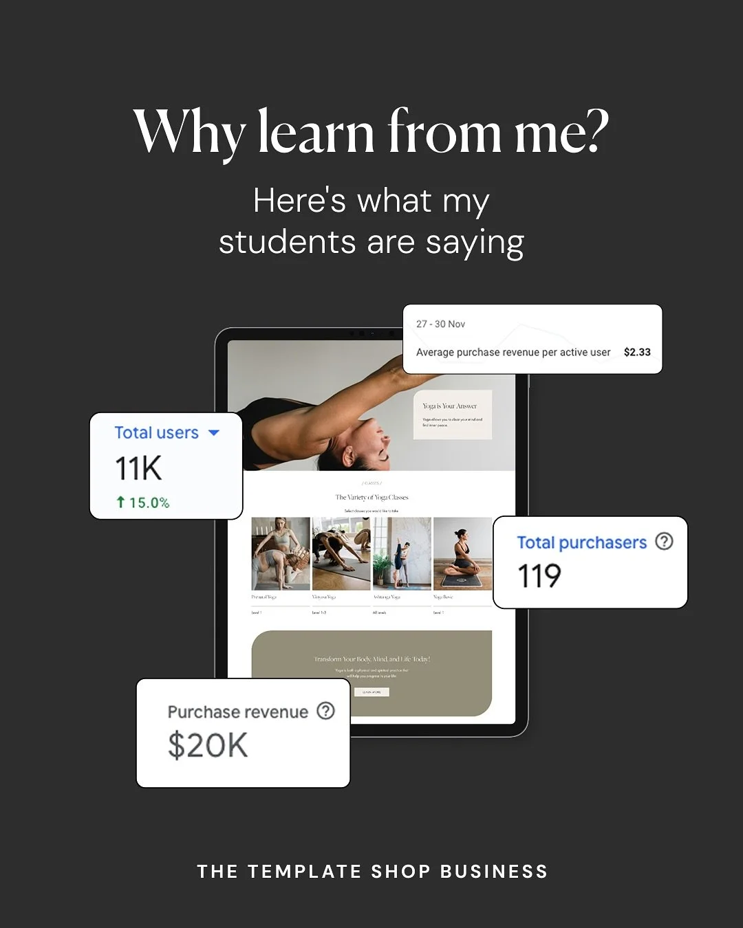 Nothing makes me happier than seeing what my clients actually walk away with 💬✨
Real wins, real results, and a clear path to building a business that feels good and makes money.

Swipe through to hear what past mastermind students had to say &rarr;
