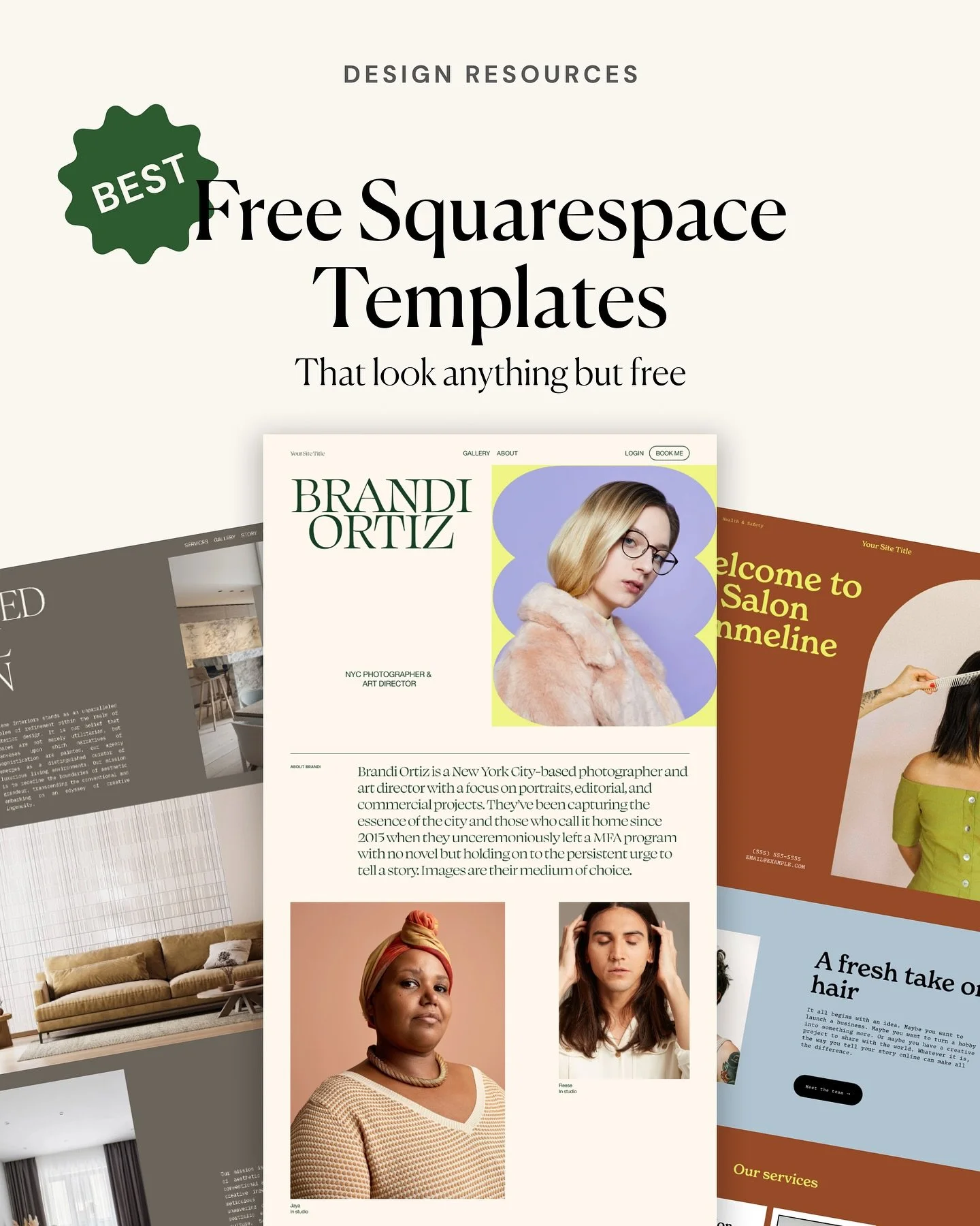 ✨ 15 free Squarespace templates to make your website un-boring ✨

Yes, they&rsquo;ll make your brand look 🔥

Small biz, creative, or side hustle &mdash; there&rsquo;s one here just for you. Swipe through and meet your new site! Find the full list on