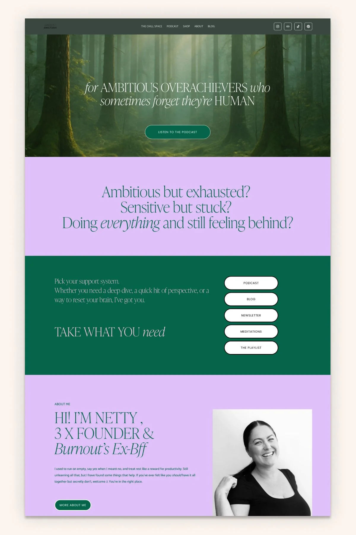 Dreamy Squarespace Website for a Podcaster