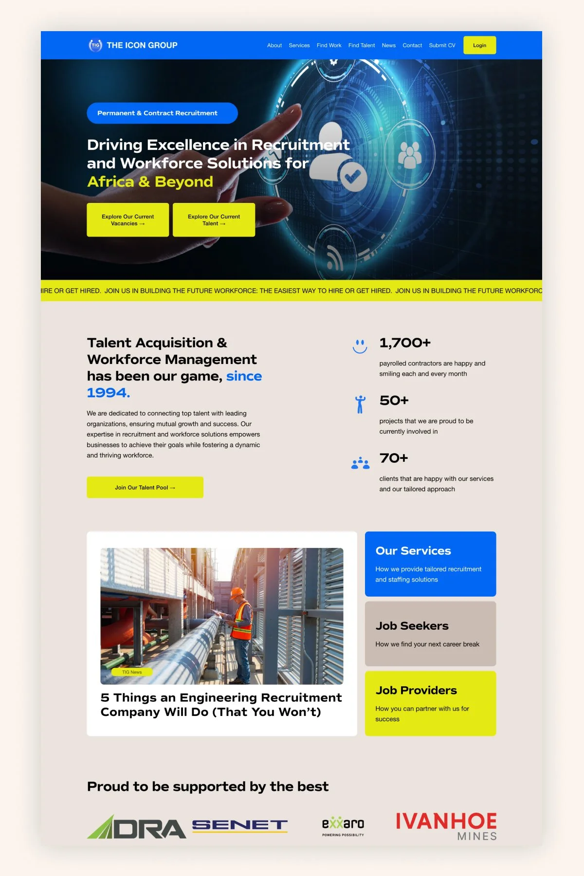 Squarespace Website for a Recruitment Agency