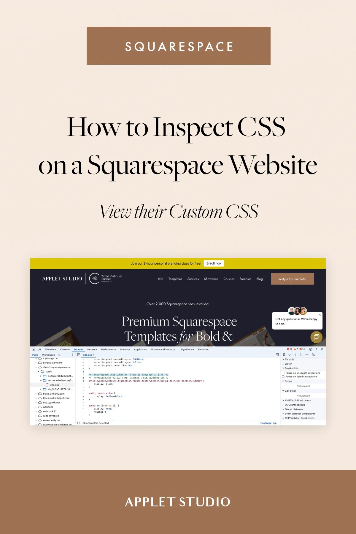How to View Custom CSS on Any Squarespace Website